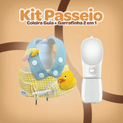 KIT Passeio | Coleira Guia + Garrafinha 2 em 1